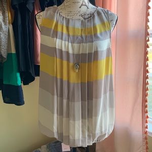Loft Pleated Tunic Blouse